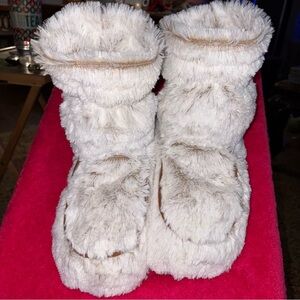 Warmies Microwaveable Fuzzy Slippers Women's Large Cozy Furry Slipper Boots